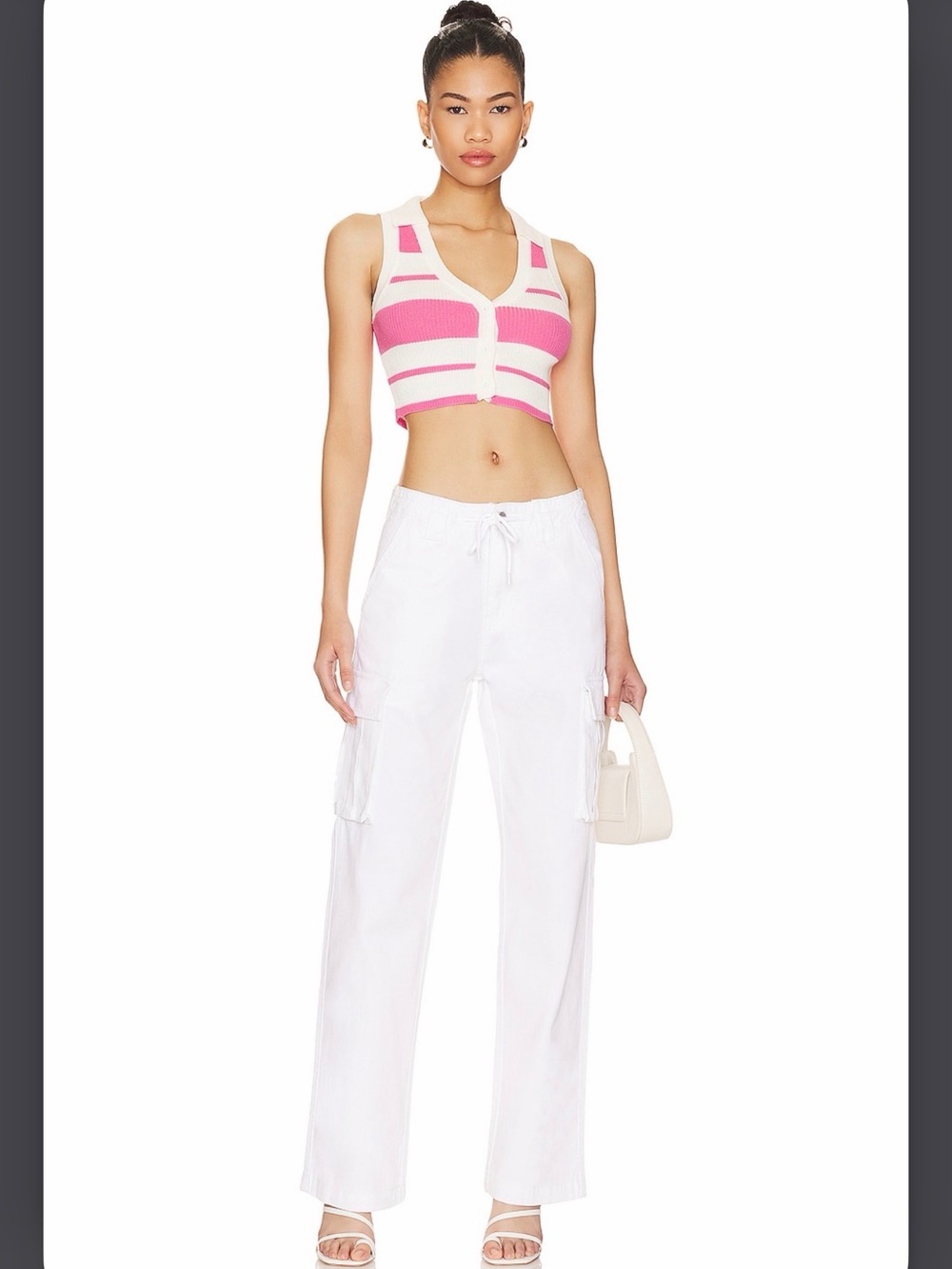 superdown White Cargo Pants